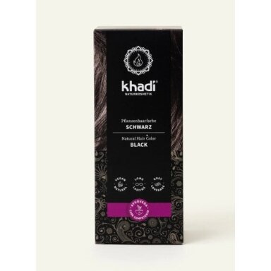 Khadi dažai plaukams Black (JUODA) 100g Khadi dažai plaukams Black (JUODA) 100g