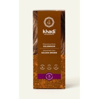 Khadi dažai plaukams Golden Brown (Aukso ruda) 100g Khadi dažai plaukams Golden Brown (Aukso ruda) 100g