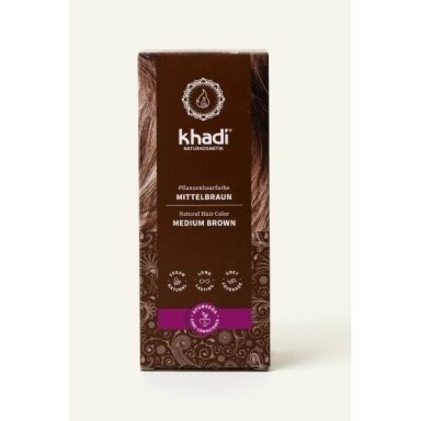 Khadi dažai plaukams Medium Brown (Vidutinio rudumo) 100g Khadi dažai plaukams Medium Brown (Vidutinio rudumo) 100g