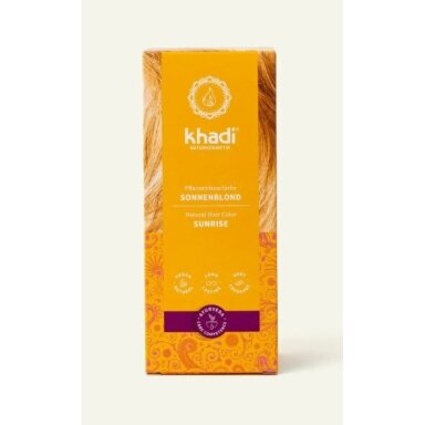 Khadi dažai šviesiems ar žiliems plaukams Sunrise 100g Khadi dažai šviesiems ar žiliems plaukams Sunrise 100g
