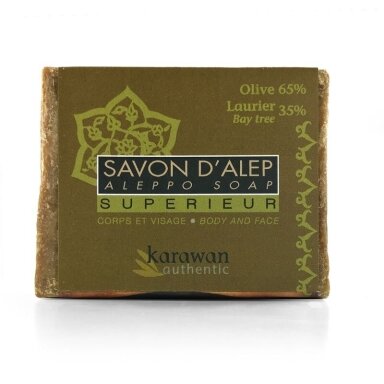 Natūralus aleppo muilas 35% laurų aliejaus Karawan Authentic 200g Natūralus aleppo muilas 35% laurų aliejaus Karawan Authentic 200g