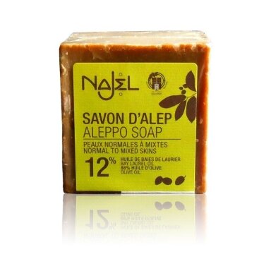 Tradicinis rankų darbo Aleppo muilas (12% laurų aliejaus) Najel 200g Tradicinis rankų darbo Aleppo muilas (12% laurų aliejaus) Najel 200g